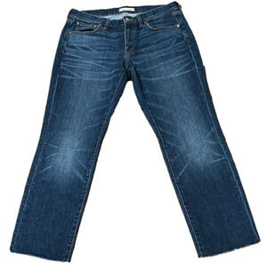Madewell jeans, straight leg, raw edges